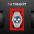 Tissot Tissot PRX Automatic Chronograph T137.427.11.041.00 механические мужские часы часы, крупный план синий циферблат