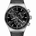 Swatch Swatch I New Chrono YVS495  YVS495 кварцевые мужские часы  черный циферблат, браслет кожаный — вид спереди
