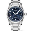 Longines Longines Spirit Prestige Edition L3.811.4.93.9  L38114939 механические мужские часы  синий циферблат, браслет нержавеющая сталь — вид спереди
