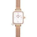 Daniel Wellington Daniel Wellington Quadro Mini Crystal Zodiac Melrose DW00100751  DW00100751 кварцевые женские часы перламутровый циферблат, браслет нержавеющая сталь с pvd-покрытием — вид спереди