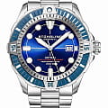 Stuhrling Stuhrling Aquadiver 1005.01  1005.01 механические мужские часы синий циферблат, браслет нержавеющая сталь — вид спереди