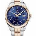Swiss Military by Chrono Swiss Military by Chrono SMA34085.10  SMA34085.10 механические мужские часы синий циферблат, браслет нержавеющая сталь с pvd-покрытием — вид спереди