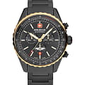 Swiss Military Hanowa Swiss Military Hanowa Afterburn Chrono SMWGI0000341  SMWGI0000341 кварцевые мужские часы черный циферблат, браслет нержавеющая сталь с ip-покрытием — вид спереди