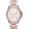Michael Kors Michael Kors Everest MK7214  MK7214 кварцевые женские часы белый циферблат, браслет сталь c pvd покрытием — вид спереди