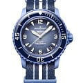 Swatch Swatch x Blancpain Atlantic ocean SO35A100  SO35A100 механические мужские часы  синий циферблат, браслет нейлон — вид спереди