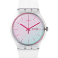 Swatch Swatch New Gent SUOK713  SUOK713 кварцевые женские часы белый циферблат, браслет силикон — вид спереди