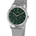 Jacques Lemans Jacques Lemans Retro Classic 1-2061i  1-2061i кварцевые мужские часы  зеленый циферблат, браслет нержавеющая сталь — вид спереди