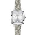 Tissot Tissot Lovely Square T058.109.17.036.02 Lovely T0581091703602 кварцевые женские часы серебристый циферблат, браслет кожаный — вид спереди