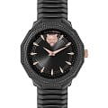 Plein Sport Plein Sport Dynasty PSOBA0823  PSOBA0823 кварцевые женские часы черный циферблат, браслет сталь с ip покрытием — вид спереди