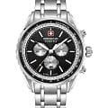 Swiss Military Hanowa Swiss Military Hanowa Afterburn Chrono SMWGI0000309  SMWGI0000309 кварцевые мужские часы  черный циферблат, браслет нержавеющая сталь — вид спереди