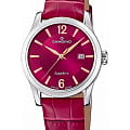 Candino Candino Elegance C4736/3  C4736/3 кварцевые женские часы красный циферблат, браслет кожаный — вид спереди