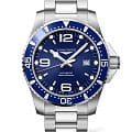 Longines Longines HydroConquest L3.841.4.96.6  L38414966 механические мужские часы синий циферблат, браслет нержавеющая сталь — вид спереди