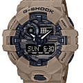 Casio Casio G-Shock GA-700CA-5A GA-700 GA-700CA-5A электронные мужские часы черный циферблат, браслет пластик — вид спереди