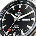 Swiss Military by Chrono Swiss Military by Chrono SM34027.05 кварцевые мужские часы часы, крупный план черный циферблат