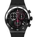 Swatch Swatch I New Chrono YVB413  YVB413 кварцевые мужские часы черный циферблат, браслет резина — вид спереди