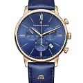 Maurice Lacroix Maurice Lacroix Eliros Chronograph EL1098-PVP01-411-1  EL1098-PVP01-411-1 кварцевые мужские часы синий циферблат, браслет кожаный — вид спереди