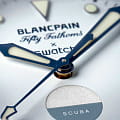 Оригинальные часы Swatch Swatch x Blancpain Antarctic ocean SO35S100 механические калибр механизма sistem51 общий вид