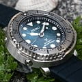 Seiko Seiko Prospex SRPH77K1 механические мужские часы часы крупный план синий циферблата