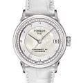 Tissot Tissot T-Classic Luxury Automatic T086.208.16.116.00  T0862081611600 механические женские часы  перламутровый циферблат, браслет кожаный — вид спереди
