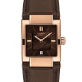 Tissot Tissot T02 T090.310.37.381.00  T0903103738100 кварцевые женские часы коричневый циферблат, браслет кожаный — вид спереди