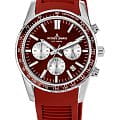 Jacques Lemans Jacques Lemans Liverpool 1-2059E  1-2059E кварцевые мужские часы красный циферблат, браслет силикон — вид спереди