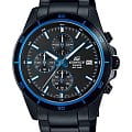 Casio Casio Edifice EFR-526BK-1A2 EFR EFR-526BK-1A2 кварцевые мужские часы черный циферблат, браслет сталь с ip покрытием — вид спереди