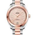 Omega Omega Seamaster Aqua Terra 220.20.34.20.59.001 Aqua Terra 22020342059001 механические женские часы золотой циферблат, браслет нержавеющая сталь + золото 18к — вид спереди
