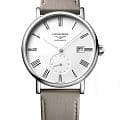 Longines Longines Elegant Collection L4.812.4.11.2  L48124112 механические женские часы  белый циферблат, браслет кожаный — вид спереди