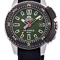 Orient Orient M-Force RA-AC0N03E (RA-AC0N03E10B)  RA-AC0N03E10B механические мужские часы зеленый циферблат, браслет тканевый — вид спереди