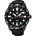 Seiko Seiko 5 Sports SRP721K1S  SRP721K1S  мужские часы черный циферблат, браслет кожаный — вид спереди