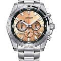 Citizen Citizen Chronograph AN8200-50X  AN8200-50X кварцевые мужские часы  оранжевый циферблат, браслет нержавеющая сталь — вид спереди