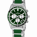 Jacques Lemans Jacques Lemans Liverpool 1-2059J  1-2059J кварцевые мужские часы  зеленый циферблат, браслет сталь + пластик — вид спереди