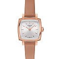 Tissot Tissot Lovely Square T058.109.36.031.01 Lovely T0581093603101 кварцевые женские часы  серебристый циферблат, браслет кожаный — вид спереди