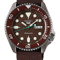 Seiko Seiko 5 Sports SRPD85K1S  SRPD85K1S механические мужские часы коричневый циферблат, браслет нейлон — вид спереди