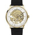 Jacques Lemans Jacques Lemans Retro Classic N-207B  N-207B кварцевые мужские часы золотой циферблат, браслет кожаный — вид спереди