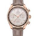 Omega Omega Speedmaster 38 324.68.38.50.02.003  32468385002003 механические женские часы  серебристый циферблат, браслет кожаный — вид спереди