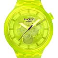 Swatch Swatch Big Bold Biosourced Lacquered SB05J103  SB05J103 кварцевые мужские часы желтый циферблат, браслет биоматериал — вид спереди