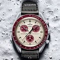 Оригинальные часы Swatch Swatch x Omega Bioceramic Moonswatch Mission to Pluto SO33M101 кварцевые калибр механизма  общий вид
