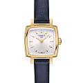 Tissot Tissot Lovely Square T058.109.36.031.03 Lovely T0581093603103 кварцевые женские часы серебристый циферблат, браслет кожаный — вид спереди