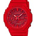 Casio Casio G-Shock GA-2100-4ADR (GA-2100-4A) GA-2100 GA-2100-4A электронные мужские часы бордовый циферблат, браслет пластик — вид спереди