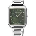 Seiko Seiko Discover More SWR075P1  SWR075P1 кварцевые женские часы зеленый циферблат, браслет нержавеющая сталь — вид спереди
