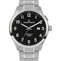 Jacques Lemans Jacques Lemans Hybromatic 1-2130H  1-2130H автокварц (кинетик) мужские часы черный циферблат, браслет нержавеющая сталь — вид спереди