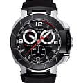 Tissot Tissot T-Sport T-Race Quartz Chronograph T048.417.27.057.00 T Race T0484172705700 кварцевые мужские часы черный циферблат, браслет каучук — вид спереди