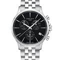 Certina Certina DS-8 Chrono C045.417.11.051.00 DS 8 C0454171105100 кварцевые мужские часы  черный циферблат, браслет нержавеющая сталь 316l — вид спереди