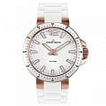Jacques Lemans Jacques Lemans 1-1709Q  1-1709Q кварцевые мужские часы  белый циферблат, браслет силикон — вид спереди
