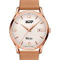 Tissot Tissot Heritage Visodate T118.410.36.277.01 Visodate T1184103627701 кварцевые женские часы белый циферблат, браслет кожаный — вид спереди