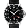 Tissot Tissot Seastar 1000 Quartz Gmt T120.852.17.051.00 Seastar 1000 T1208521705100 кварцевые мужские часы  черный циферблат, браслет каучук — вид спереди