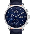 Slazenger Slazenger Multifunction SL.09.2124.2.03  SL.09.2124.2.03 кварцевые мужские часы  синий циферблат, браслет кожаный — вид спереди