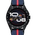 TAG Heuer  TAG Heuer Connected Calibre E4 X Oracle Red Bull Racing edition SBR8A80.EB0365  SBR8A80.EB0365 электронные мужские часы   циферблат, браслет кожа + каучук — вид спереди