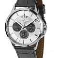 Jacques Lemans Jacques Lemans 1-1542L  1-1542L кварцевые мужские часы белый циферблат, браслет кожаный — вид спереди